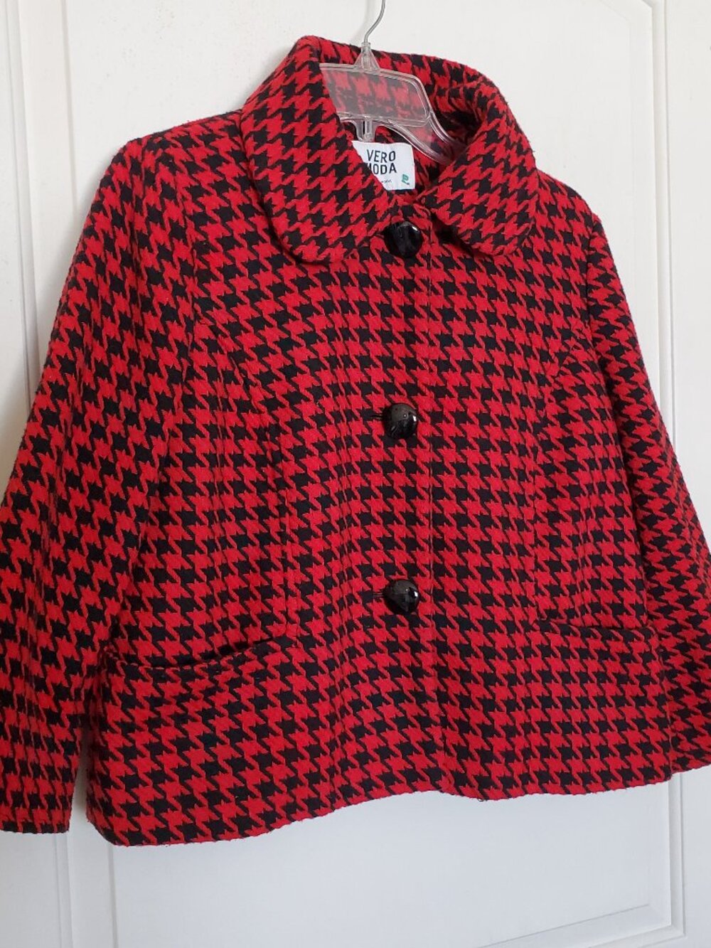 Vero Moda Red Houndstooth Jacket Size M